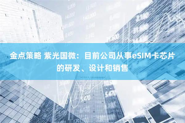 金点策略 紫光国微：目前公司从事eSIM卡芯片的研发、设计和销售